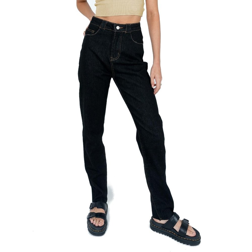 NWT Womens Size 8 8x33 Princess Polly Black The Breanne 70s High Rise Jean